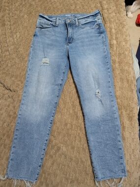 Old Navy Light Blue Distressed OG Straight Jeans